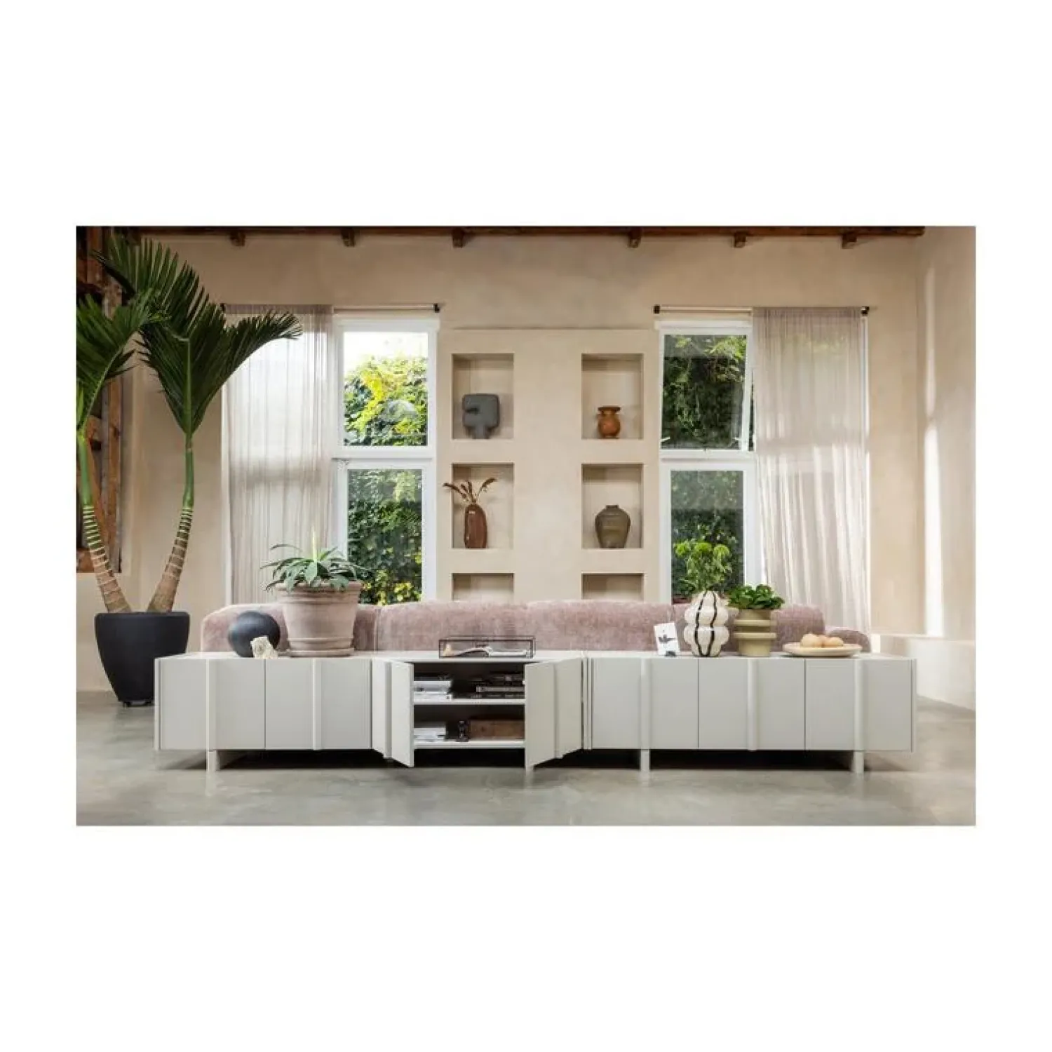 WOOOD Industriele Kasten|Tv Meubels|Basu Tv meubel grenen dust 152 cm