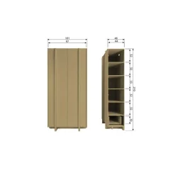 WOOOD Wandkasten|Industriele Kasten|Basu Wandkast grenen moss 101 cm