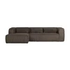 WOOOD Hoekbanken|Bean Hoekbank links ribstof taupe 305cm