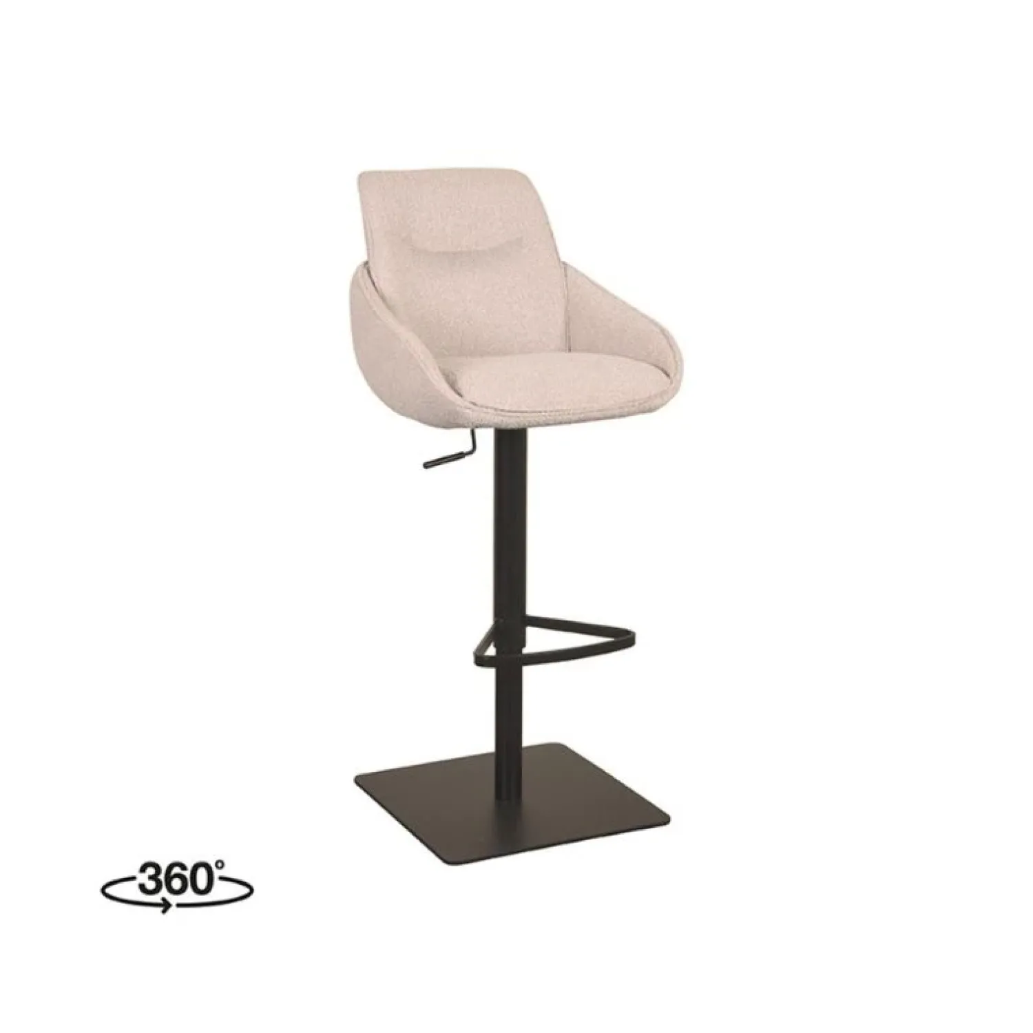 Label51 Barkrukken|Beauty Barkruk verstelbaar Boucle creme
