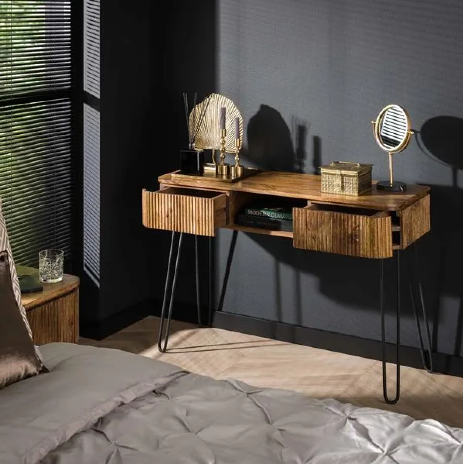 Kalfort Sidetables|Belisa kaptafel 2 lades mangohout 110cm