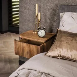 Kalfort Nachtkastjes|Industriele Kasten|Belisa Nachtkastje organisch set van 2 zwevend mangohout