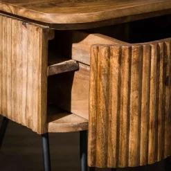 Kalfort Nachtkastjes|Industriele Kasten|Belisa Nachtkastje staand 1 lade mangohout zandkleur