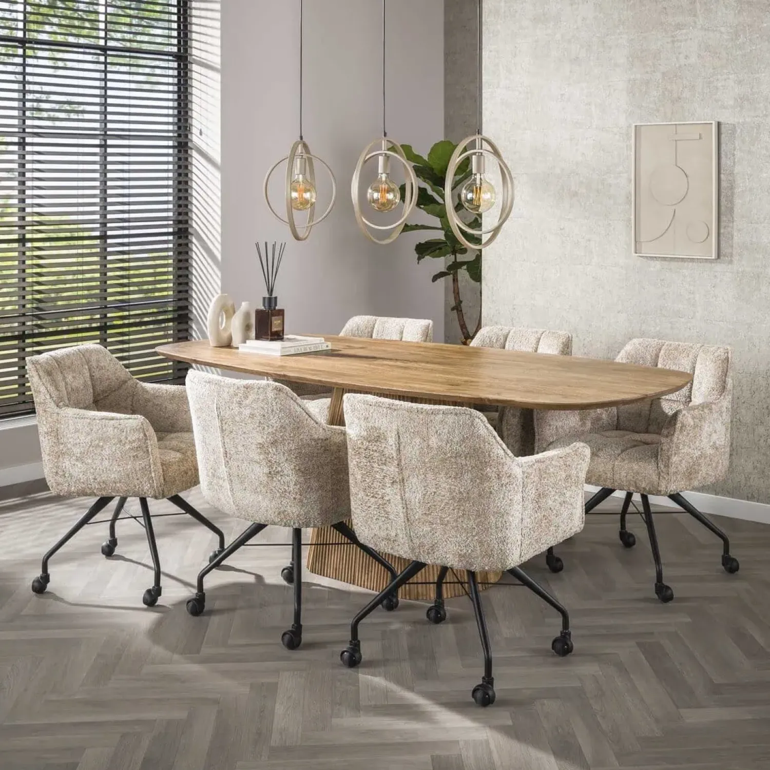 Kalfort Hanglampen|Bellamy 3-lichts Hanglamp Beige