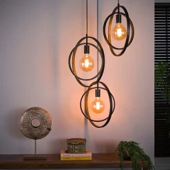 Kalfort Hanglampen|Bellamy 3-lichts hanglamp industrieel getrapt