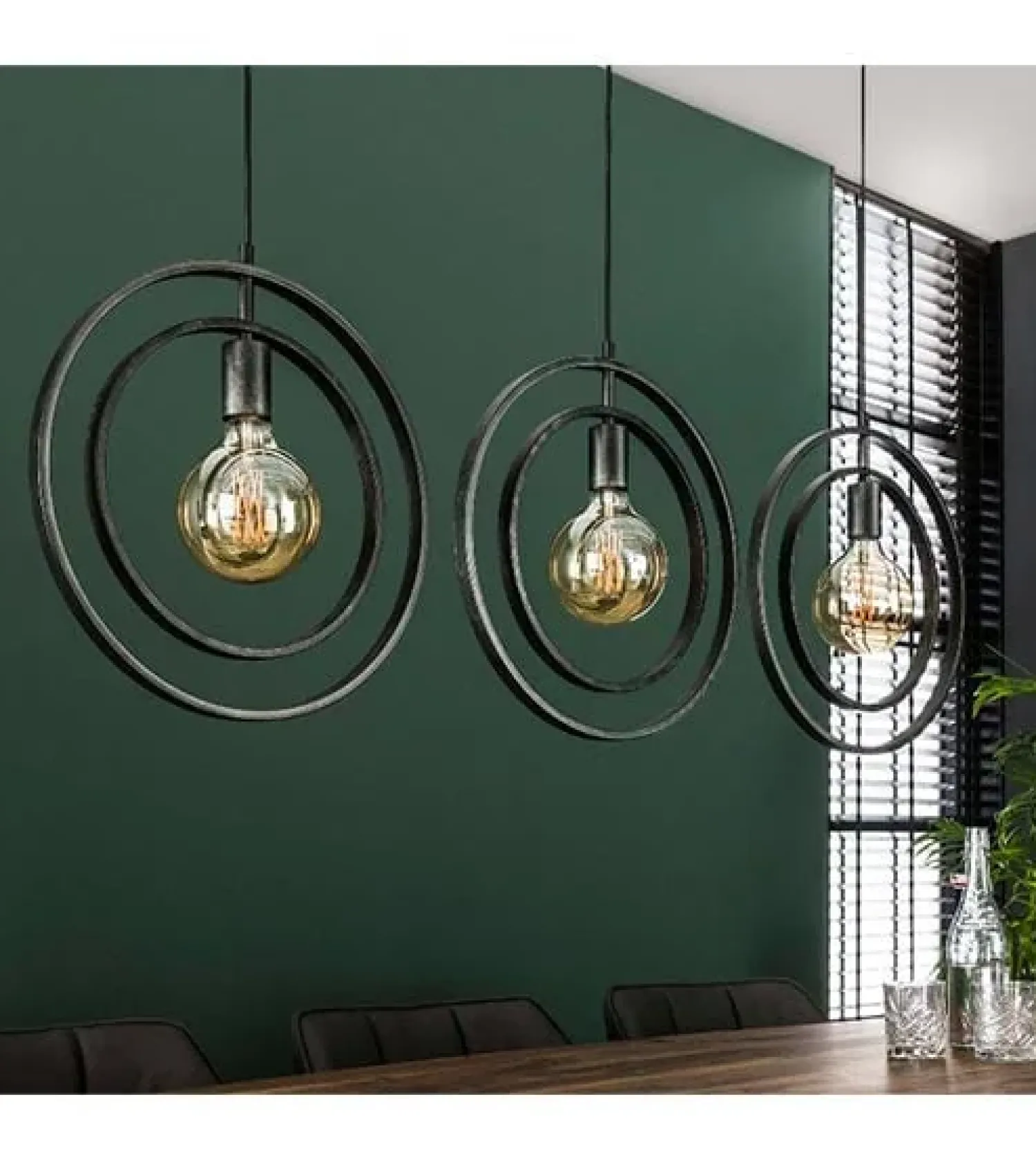 Kalfort Hanglampen|Bellamy 3-lichts hanglamp industrieel