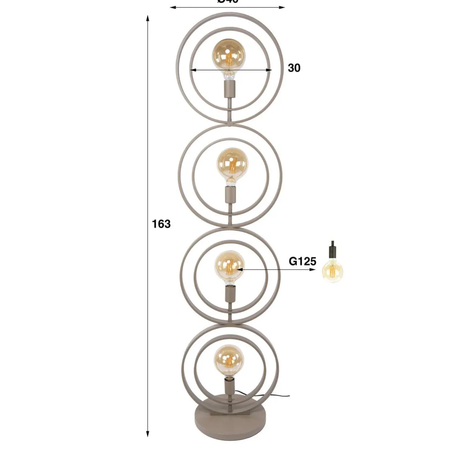 Kalfort Vloerlampen|Bellamy 4-lichts Vloerlamp Beige