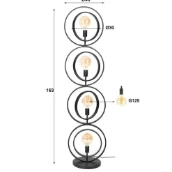 Kalfort Vloerlampen|Bellamy 4-lichts Vloerlamp industrieel