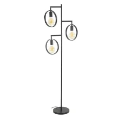 Kalfort Vloerlampen|Bellivia Vloerlamp 3-lichts Charcoal Zwart