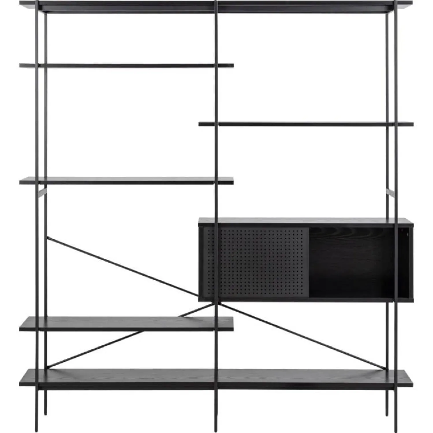 Nordhavn Boekenkasten|Industriele Kasten|Belvero Boekenkast XL Zwart 172cm