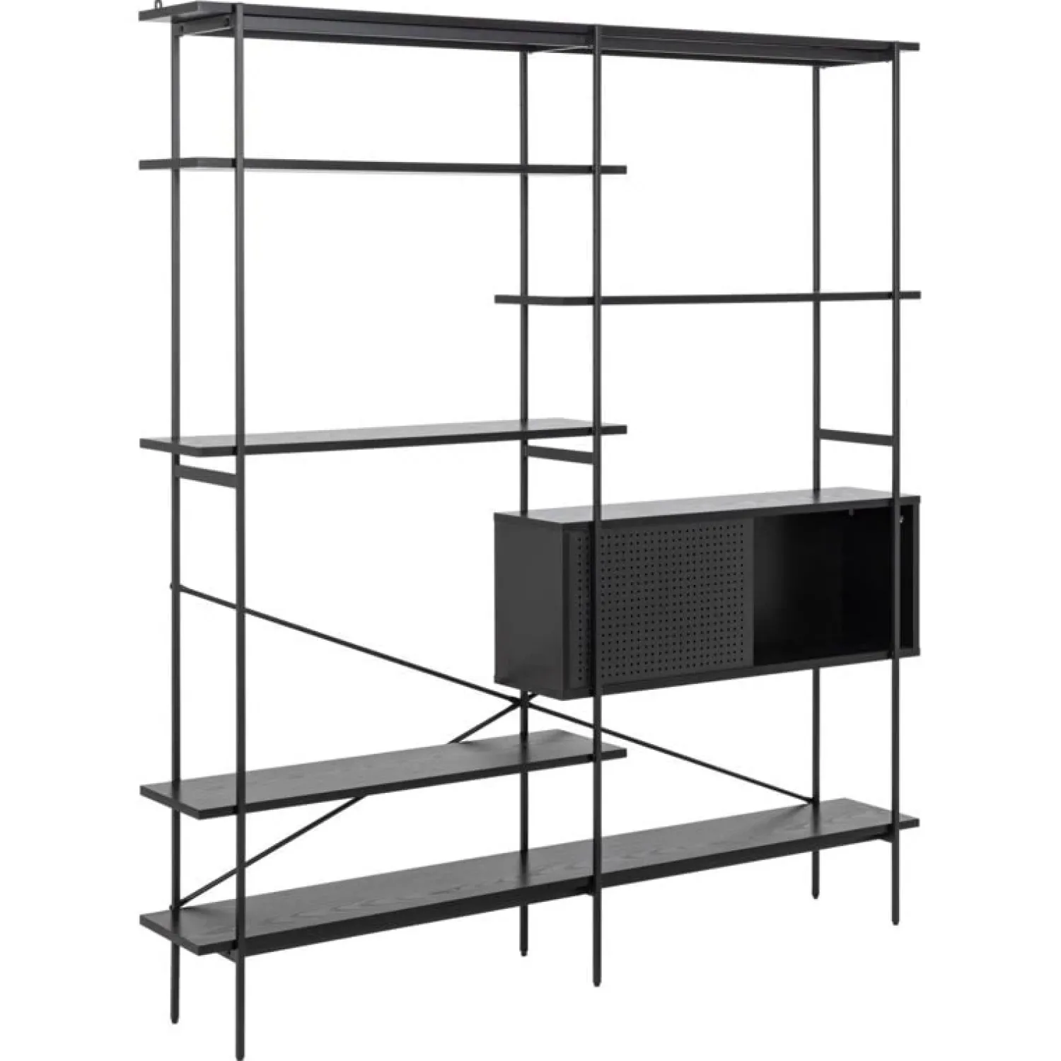 Nordhavn Boekenkasten|Industriele Kasten|Belvero Boekenkast XL Zwart 172cm
