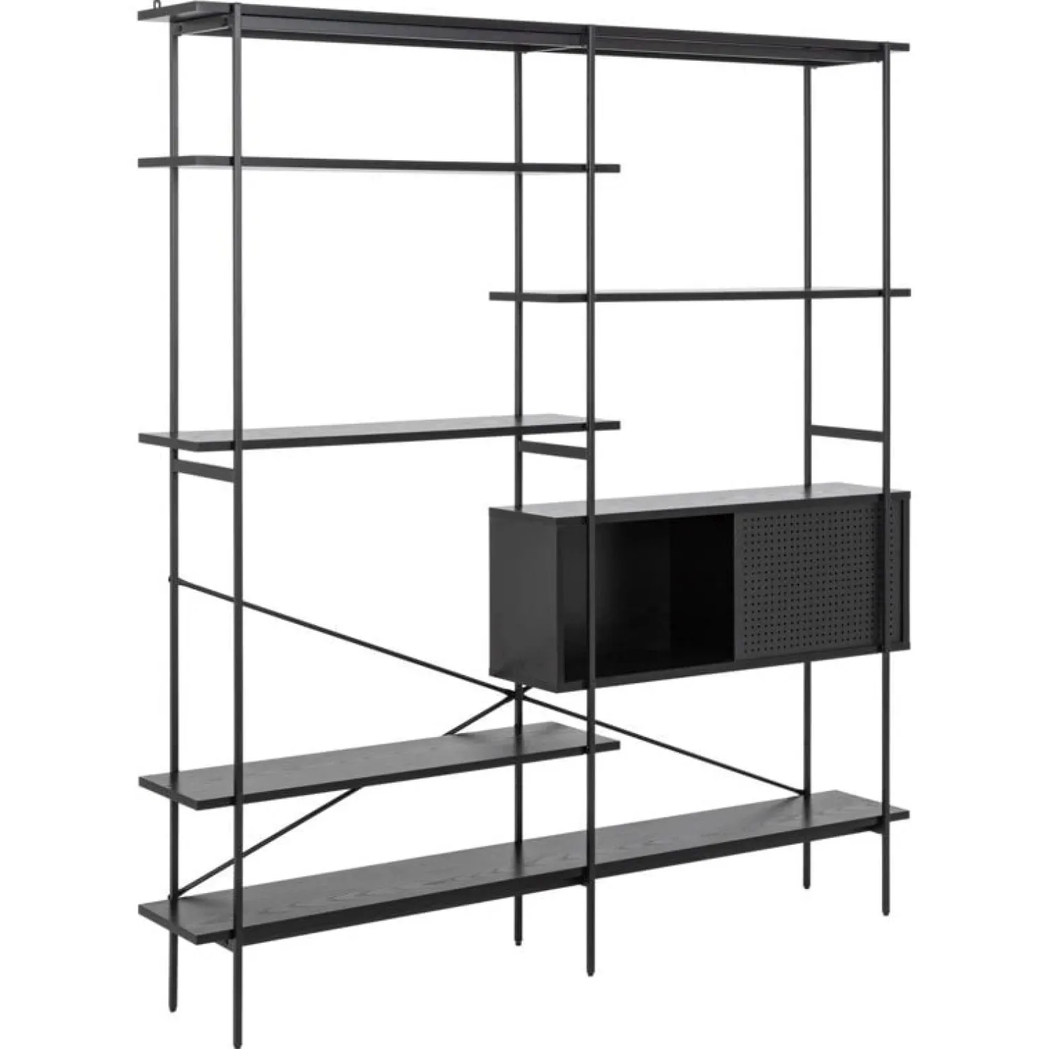 Nordhavn Boekenkasten|Industriele Kasten|Belvero Boekenkast XL Zwart 172cm