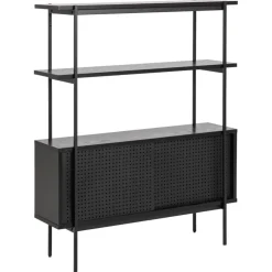 Nordhavn Boekenkasten|Industriele Kasten|Belvero Boekenkast Zwart 94cm