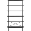Nordhavn Boekenkasten|Industriele Kasten|Belvero open Boekenkast Zwart 94cm