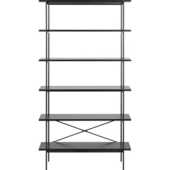 Nordhavn Boekenkasten|Industriele Kasten|Belvero open Boekenkast Zwart 94cm