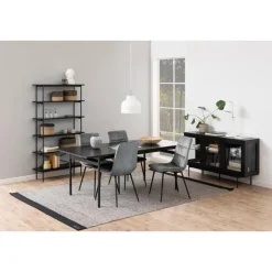 Nordhavn Boekenkasten|Industriele Kasten|Belvero open Boekenkast Zwart 94cm
