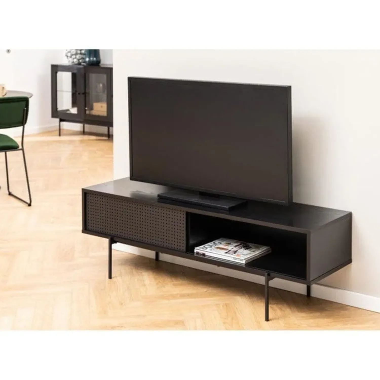 Nordhavn Industriele Kasten|Tv Meubels|Belvero Tv meubel Zwart 140cm