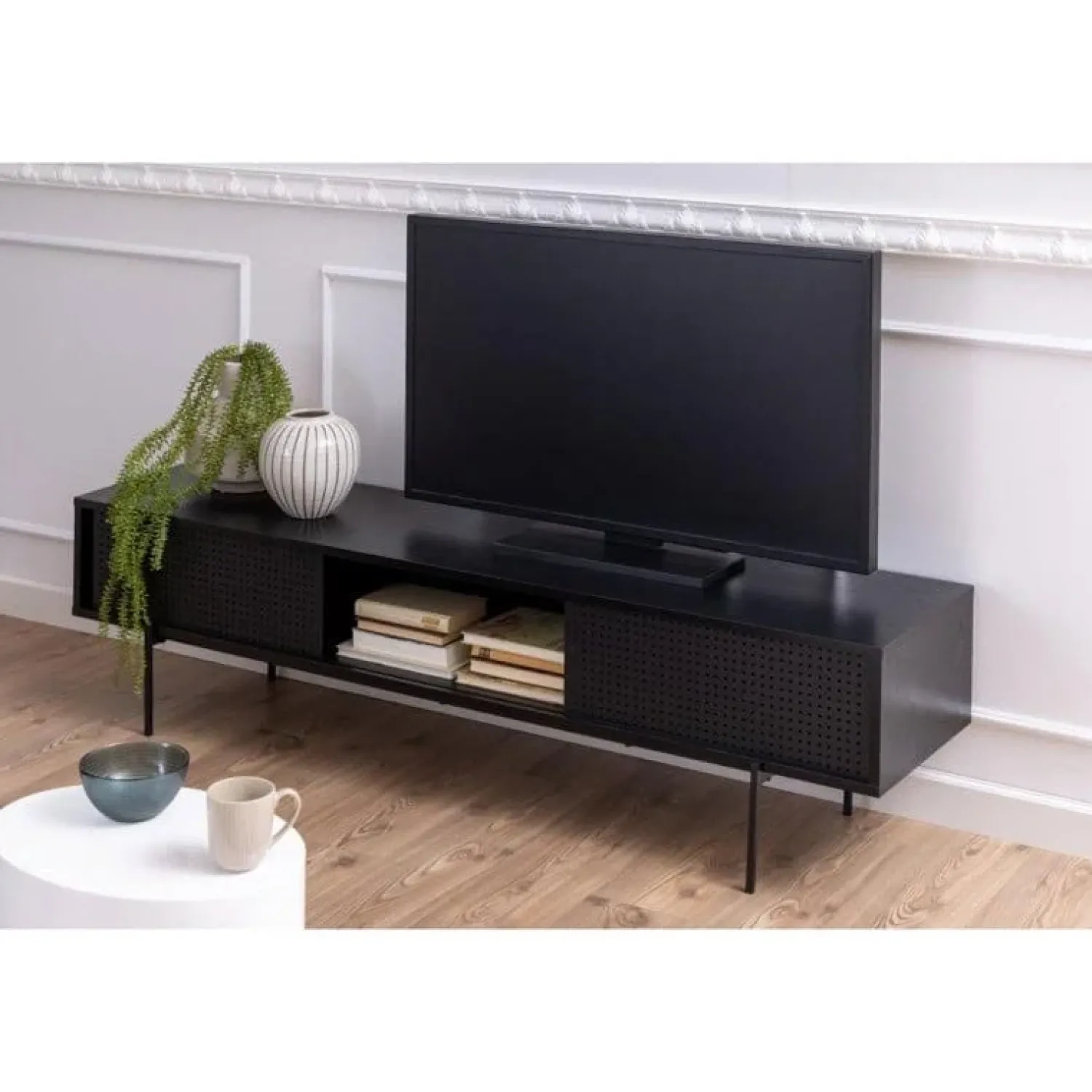 Nordhavn Industriele Kasten|Tv Meubels|Belvero Tv meubel Zwart 180cm