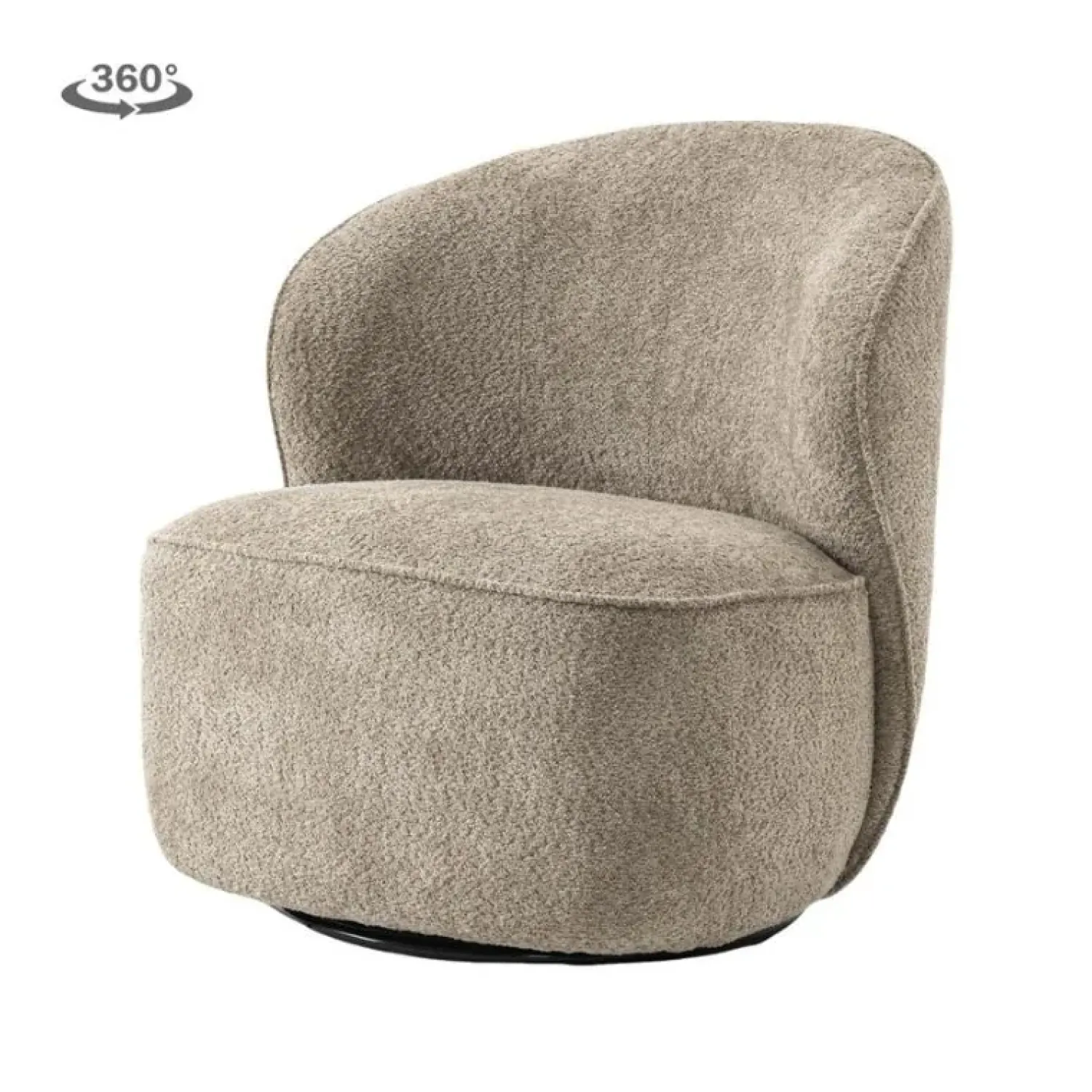 Tower living Fauteuils|Belvi Fauteuil Beige draaibaar