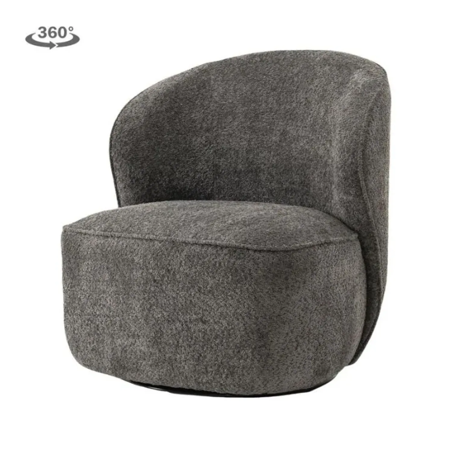 Tower living Fauteuils|Belvi Fauteuil Donkergrijs draaibaar