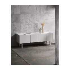 LykkeHome Industriele Kasten|Tv Meubels|Benny Tv meubel Wit 160cm