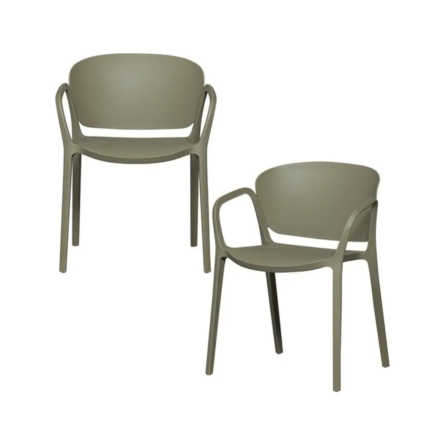 WOOOD Tuinstoelen|Bent Tuinstoel kunststof groen