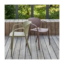 WOOOD Tuinstoelen|Bent Tuinstoel kunststof groen