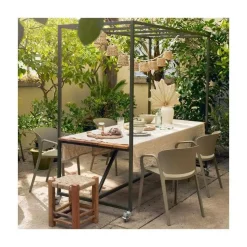 WOOOD Tuinstoelen|Bent Tuinstoel kunststof groen