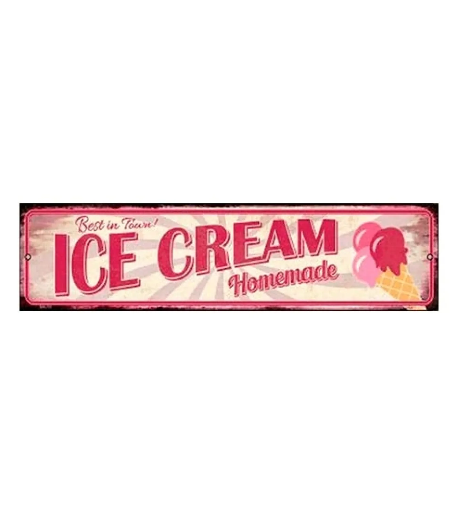 Metal Signs Metalen Borden|Best in town ice cream - metalen bord