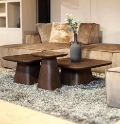 Eleonora Bijzettafels|Bijzettafel Aron vierkant 40×40 bruin
