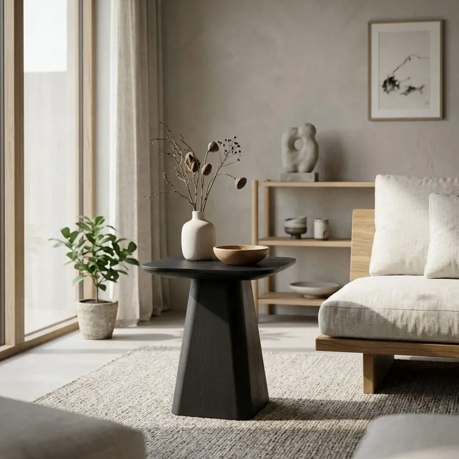Eleonora Bijzettafels|Bijzettafel Aron vierkant 40×40 zwart