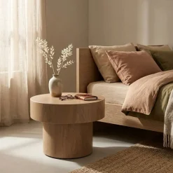 Eleonora Bijzettafels|Bijzettafel Bobbie lichtbruin 45cm