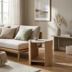 Eleonora Bijzettafels|Bijzettafel Don eikenhout 50cm
