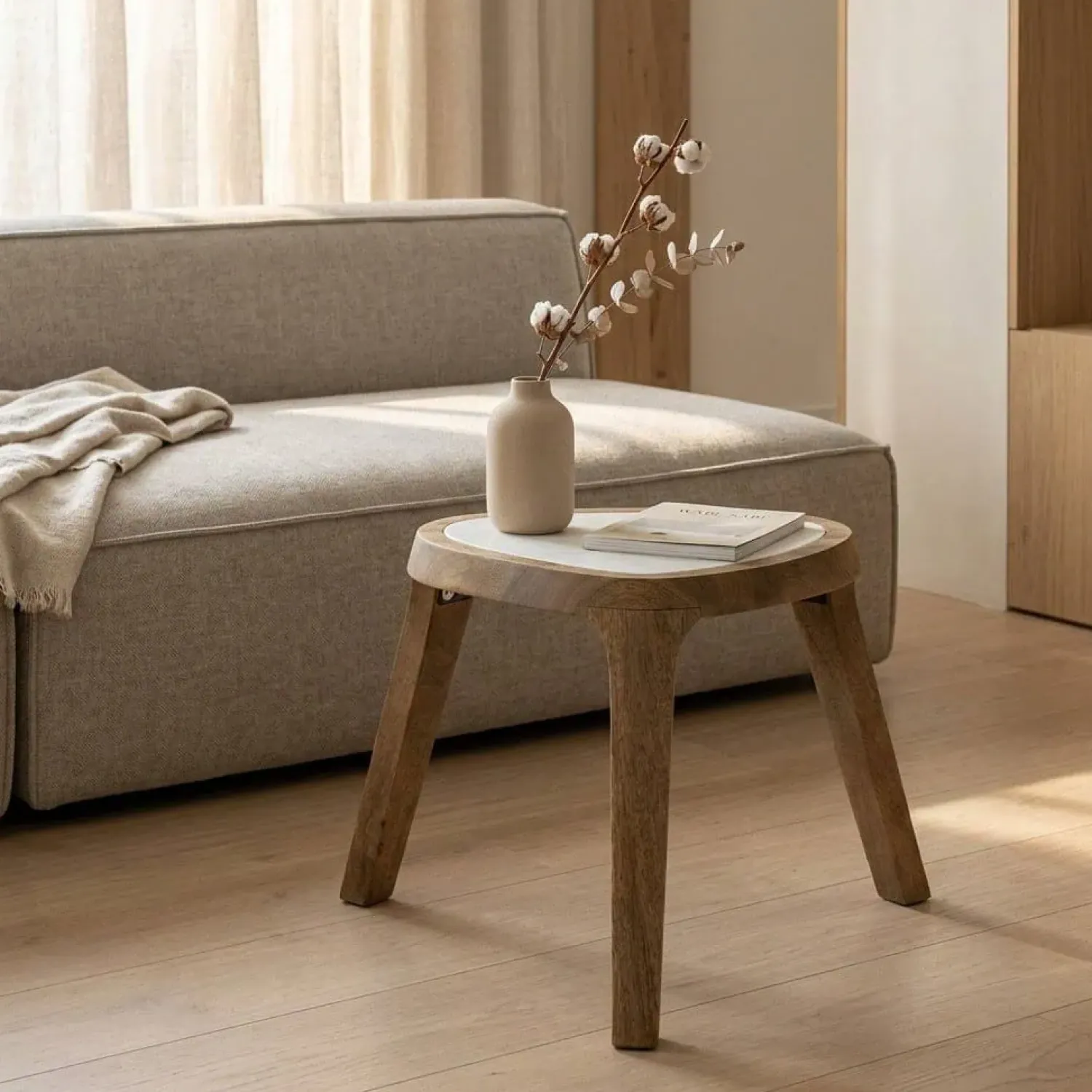 Eleonora Bijzettafels|Bijzettafel Fred mangohout 38cm