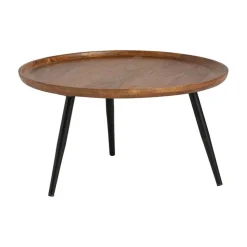 Mysons Bijzettafels|Bijzettafel Jacobs Bruin rond Mangohout 75cm