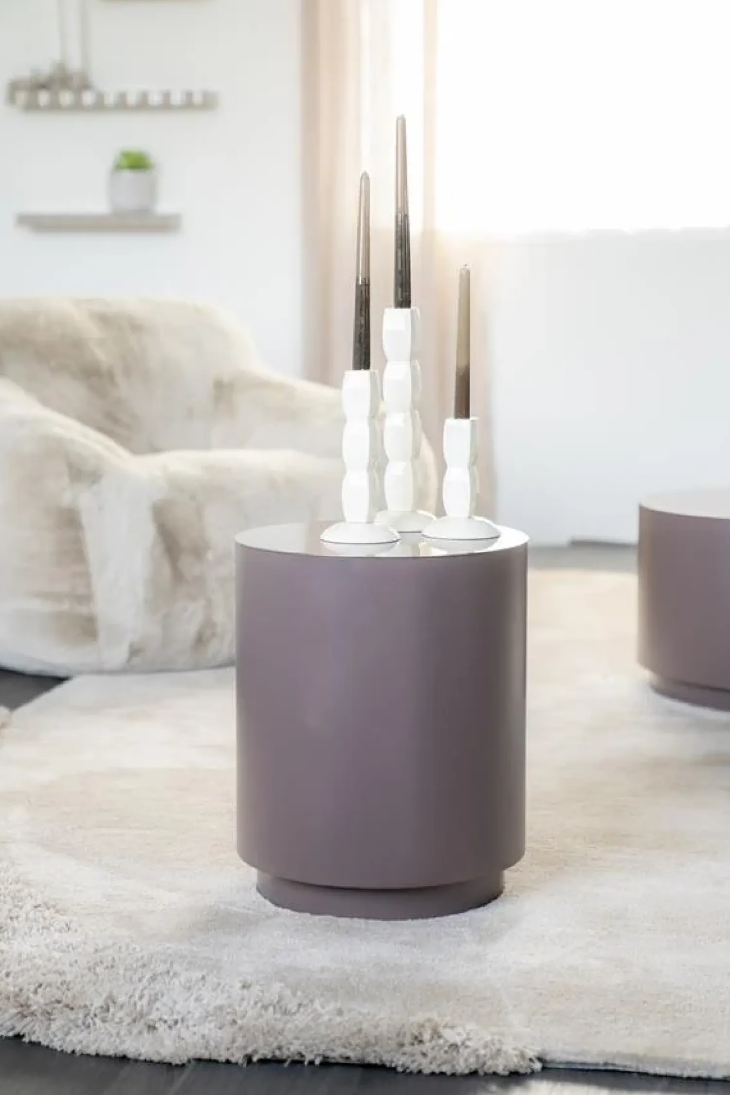 By Boo Bijzettafels|Bijzettafel Mesita Donkertaupe 37cm
