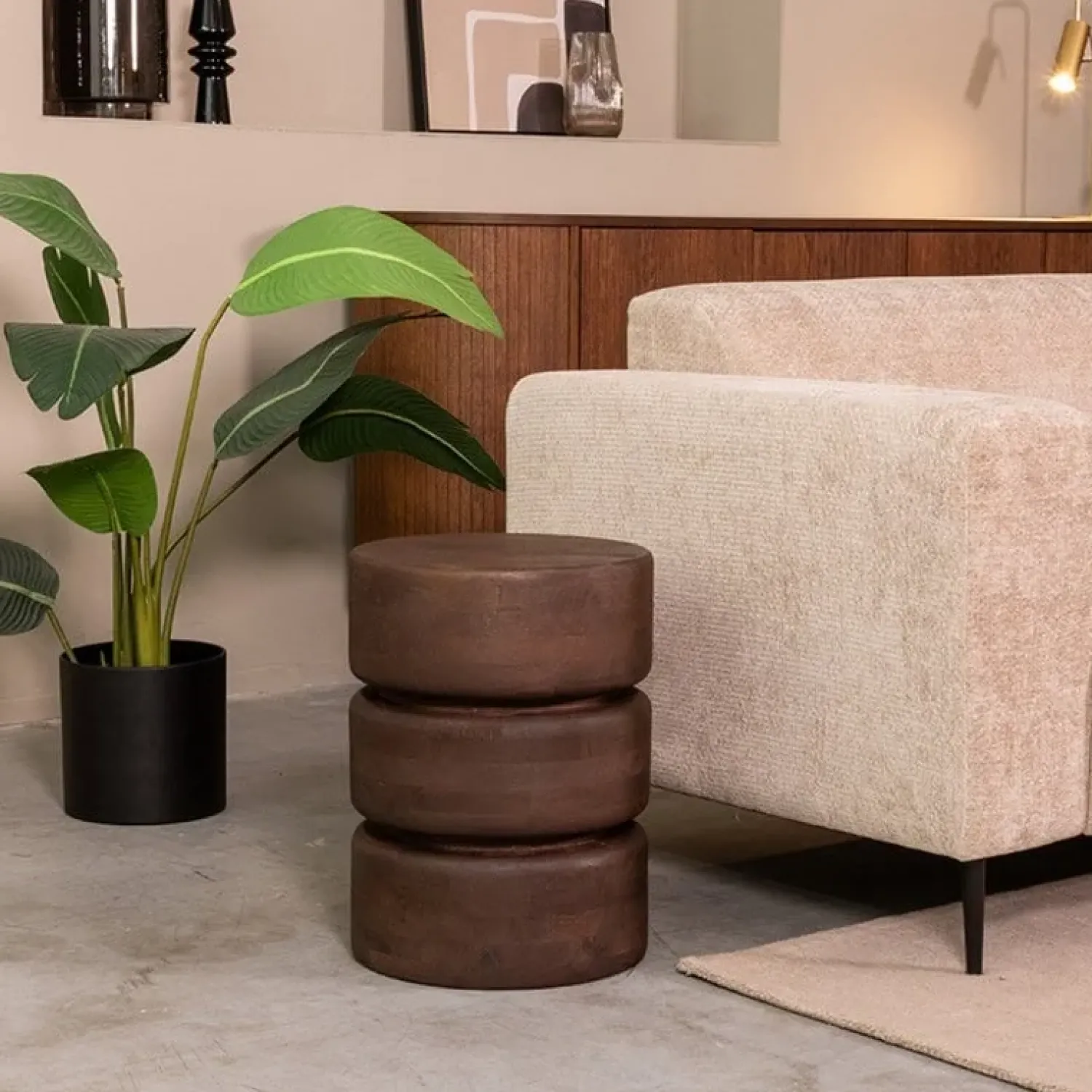 Label51 Bijzettafels|Bijzettafel Milly Espresso Mangohout 35cm