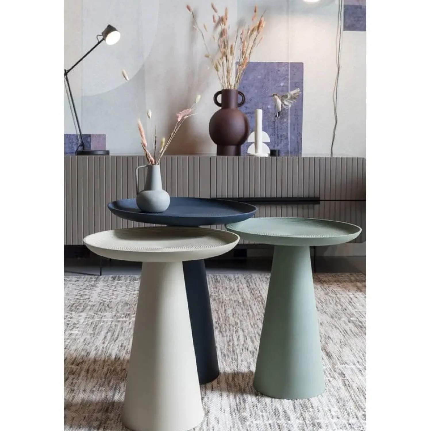 NORI Living Bijzettafels|Bijzettafel Ringar Groot Blauw 39cm