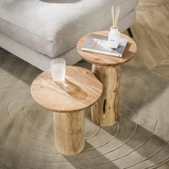 Kalfort Bijzettafels|Billy Bijzettafel XL Acaciahout naturel 40cm