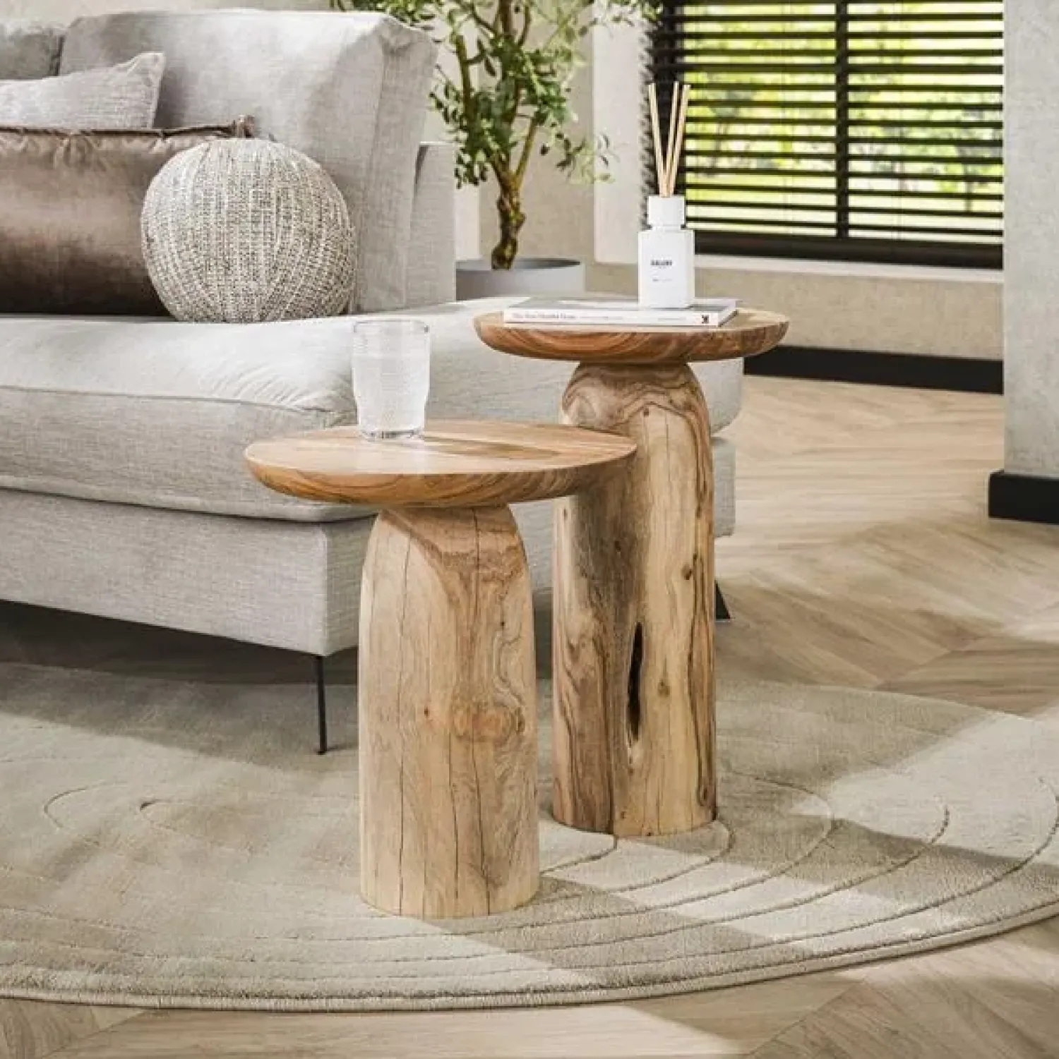 Kalfort Bijzettafels|Billy Bijzettafel XL Acaciahout naturel 40cm
