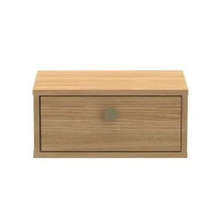 Nordhavn Nachtkastjes|Industriele Kasten|Bjara Zwevend Nachtkastje Naturel 40cm