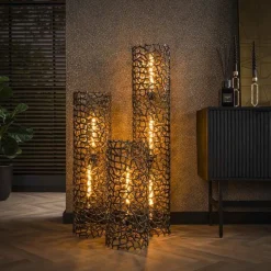 Kalfort Vloerlampen|Blaine 3-lichts Vloerlamp Zwart nikkel XL