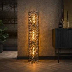 Kalfort Vloerlampen|Blaine 3-lichts Vloerlamp Zwart nikkel XL