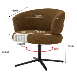 Livingfurn Eetkamerstoelen|Fauteuils|Blake Eetkamerfauteuil Caramel