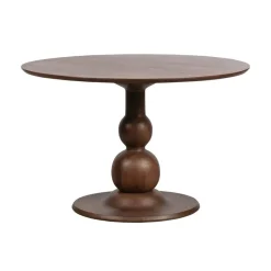 WOOOD Eettafels|Blanco ronde Eettafel mangohout walnoot 120cm