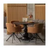 WOOOD Eettafels|Blanco ronde Eettafel mangohout zwart 120cm