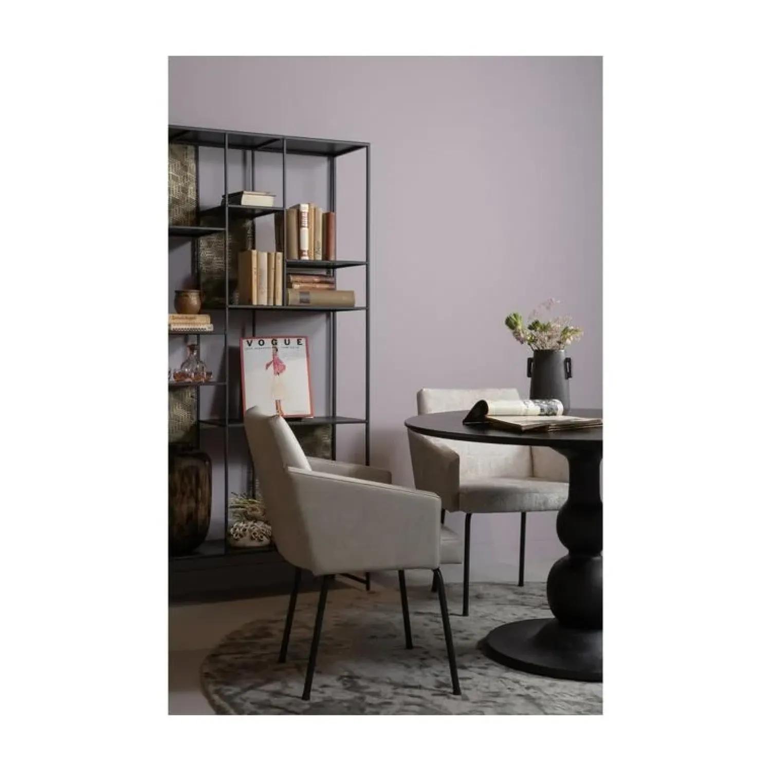WOOOD Eettafels|Blanco ronde Eettafel mangohout zwart 120cm