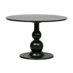 WOOOD Eettafels|Blanco ronde Eettafel mangohout zwart 120cm