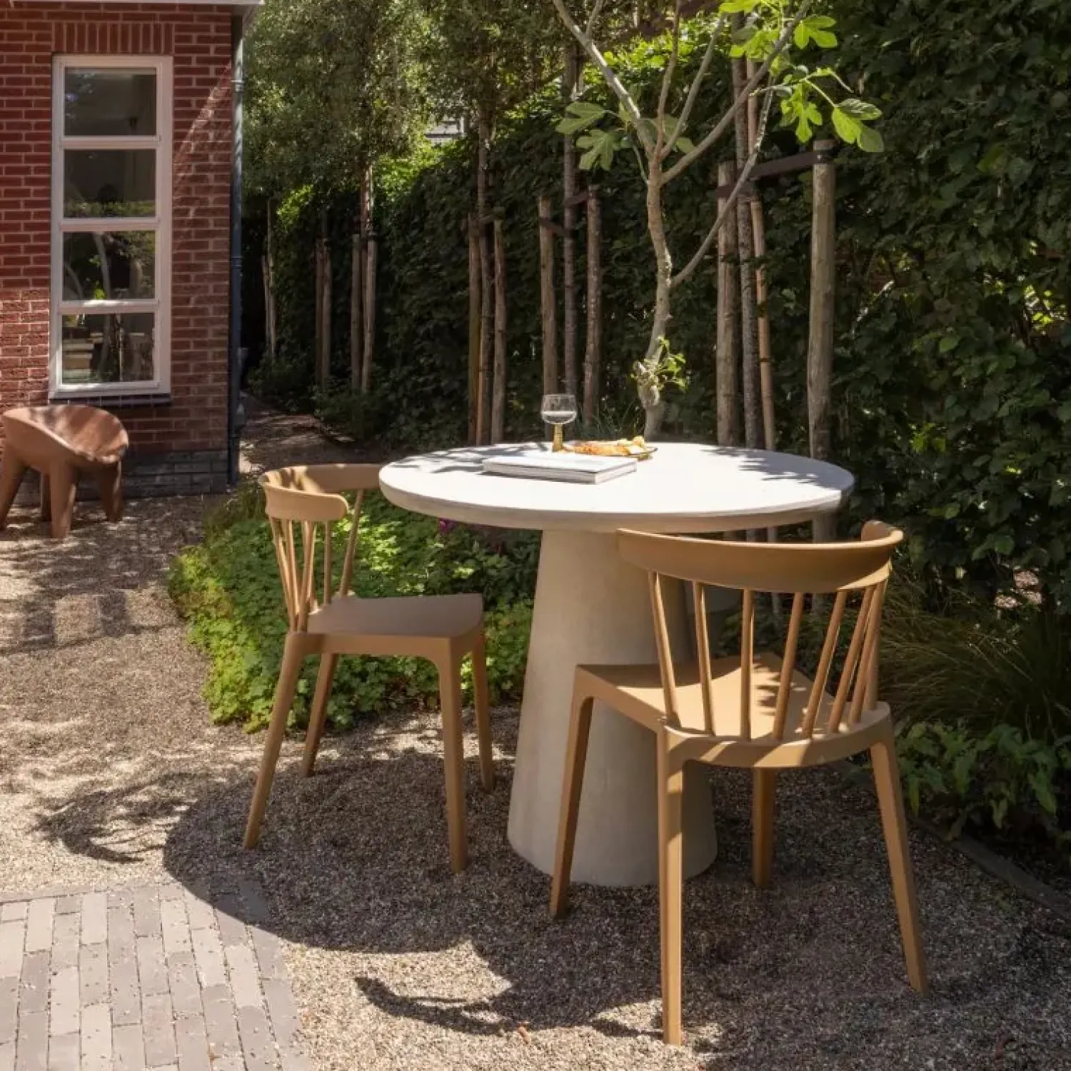 WOOOD Tuinstoelen|Bliss Tuinstoel kunststof cognac melange