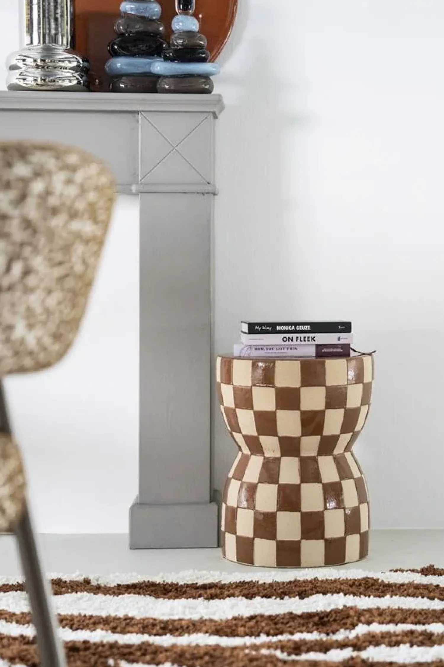 By Boo Bijzettafels|Blocsy Bijzettafel rond Bruin 33cm